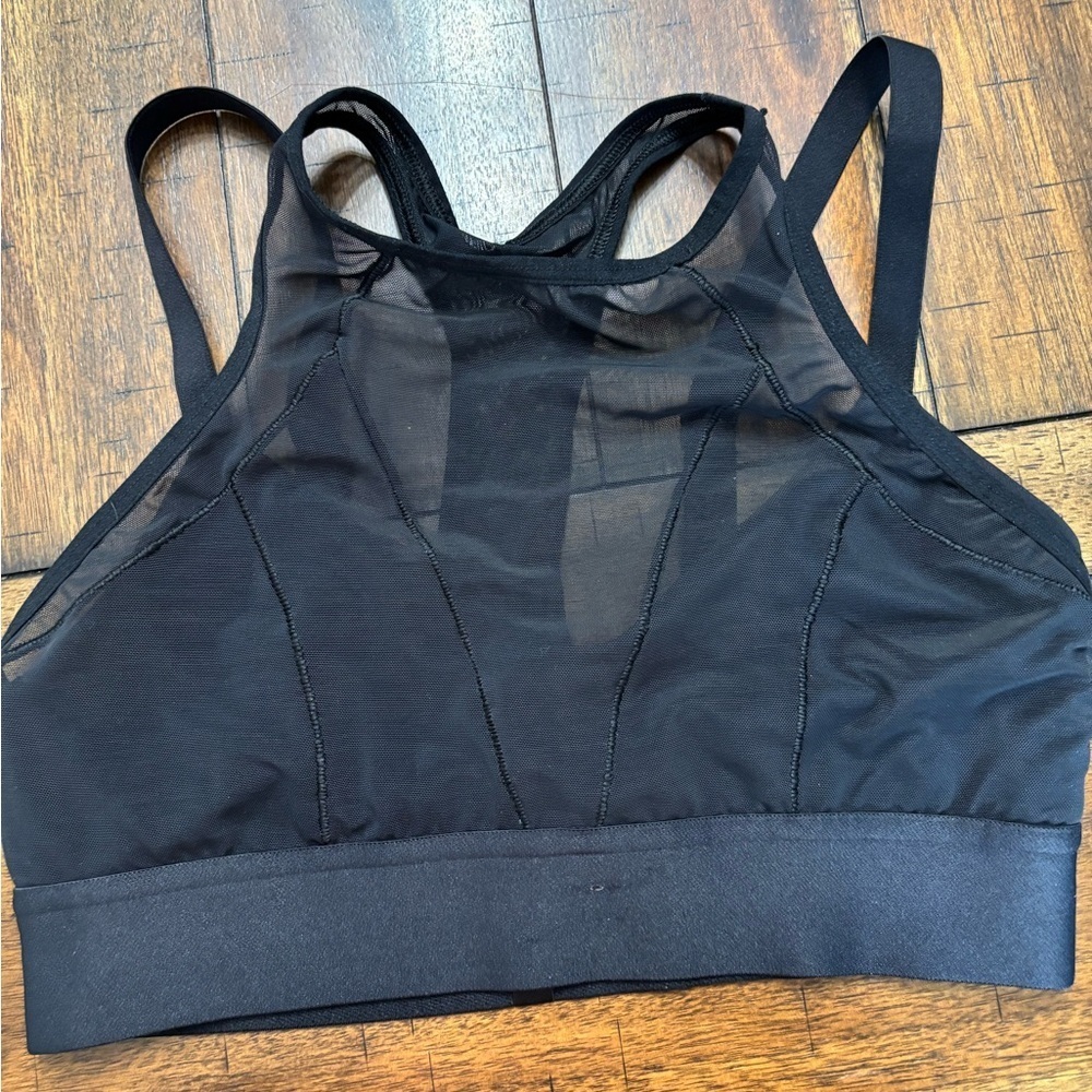 Savage X Fenty Black Mesh Sports Bra